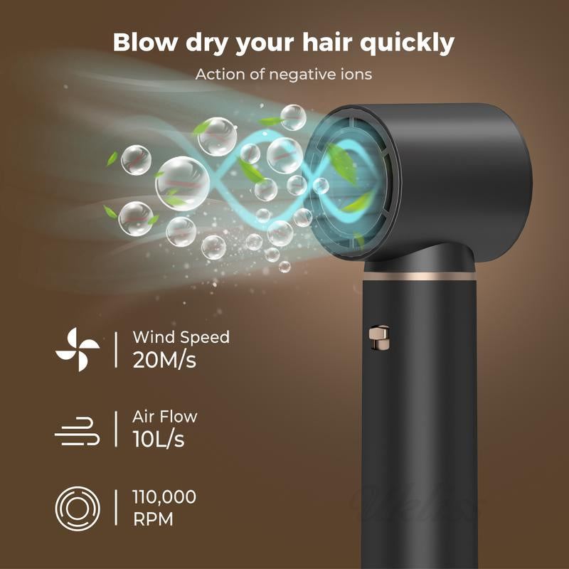 ATOPSKINS 5 in 1 Detachable Blow Dryer Brush Set with Hot Air Brush, Multifunctional Hair Styling Tools for Women, Includes 1 Hair Dryer & 2 Hot Air Curlers, Valentine'S Day Gift, Black - Blue- White